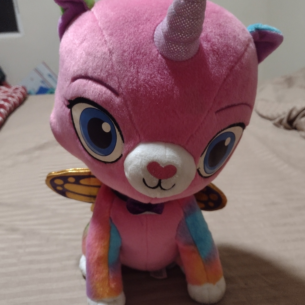 Rainbow Butterfly Unicorn Kitty push doll.